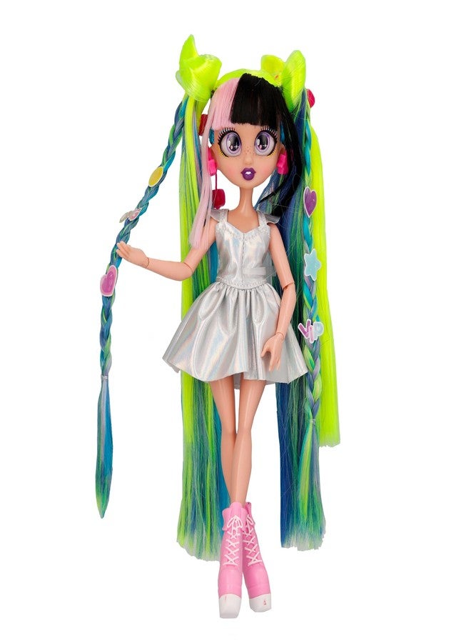 IMC Toys VIP Girls Hair Makeover Megan Fashion Doll with 11" Colorful Long Styling Hair and 5 Accessories Fashion Toy, Girls and Boys Ages 5 and Up, 10 Inch Doll - Image 1